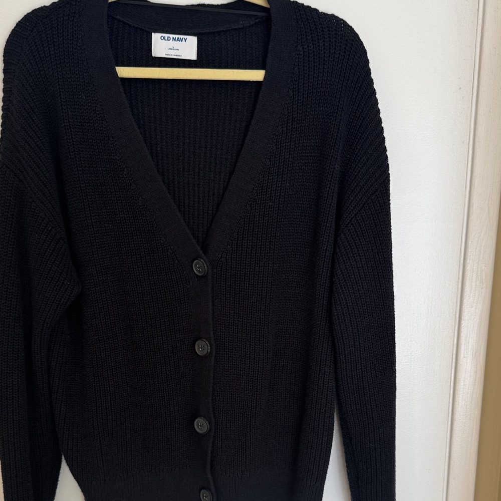 Old Navy Women's Classic Black Cardigan - Picture 5 of 8